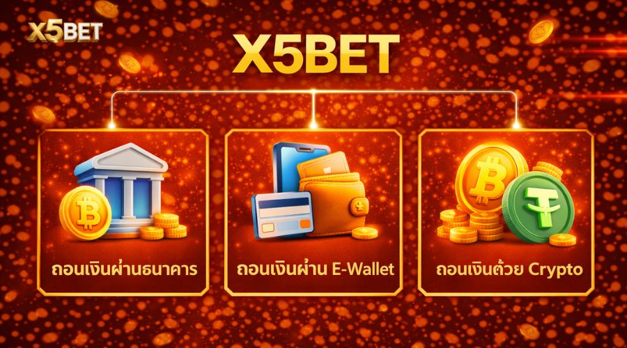 ช่องทางการ ถอนเงิน X5BET ที่รองรับในปัจจุบัน